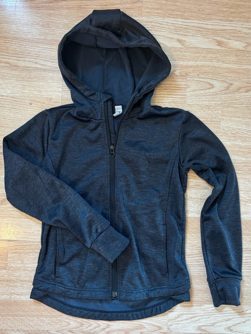 Girls Black Zip-Up Hoodie Sweatshirt